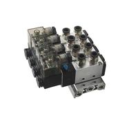 4V110-06 M5 DC24V 12V Válvula solenoide de 2 posiciones, 5 vías, cuatro posiciones, base de aluminio, accesorios, juego de silenciadores, 3, 4, 5 estaciones, CA 220V, CA 110V(Dc24v 4 in 4 Out)