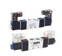 4V120-06 4V220-08 4V320-10 4V420-15 - Electroválvula de doble cabezal doble control 5 vías 2 posiciones 1 unidad (4V120-06, AC110V)