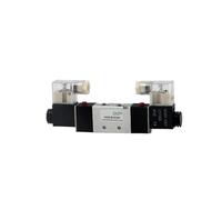 4V120-06 4V220-08 4V330-10 4V420-15 Válvula solenoide neumática de aire de 5 vías y 2 posiciones 12V DC24V 110V 220 válvula neumática (4V120-06 AC110V, con accesorios de 6 mm)