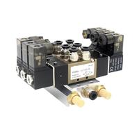 4V120-06 DC24V 12V AC220V AC110V Válvula Solenoide Cuádruple De 2 Posiciones Y 5 Vías, Base De Aluminio, Juego De Silenciadores, 3, 4, 5 Y 6 Estaciones(5 Stations)
