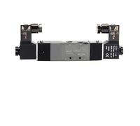 4V130 4V230 4V330 4V430 - Placa de colector de válvula solenoide de aire de cierre central de 5 vías con ajuste DC24V 12V CA 110V 220V (4V330C-10 AC220V, con accesorios de 8 mm)