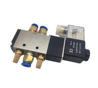 4v210-06 08 Solenoide eléctrico neumático de 5 vías y 2 posiciones, válvula magnética aire gas, 12/24/220 V, bobina 4-12 mm, conexión for manguera, 1 unidad(4v210-08 Pc12 Joint,Motor With Bracket)