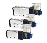 4V210-08 4V310-10 4V410-15 2 posiciones 5 puertos Control de vía válvula de aire electromagnética DC12V DC24V AC110V AC220V(6mm Fittings Dc12v,4V410-15)