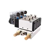4V210-08 Conjunto de grupo de válvulas de colector magnético de 5 vías y 2 posiciones Válvulas de solenoide eléctricas neumáticas Control de aire y gas(AC220V 4mm,8 Stations)