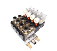 4V210-08 Válvula Solenoide Cuádruple de 2 Posiciones y 5 Vías, 12 V CC, 24 V CC, Base de Aluminio, Juego de Silenciadores, 3, 4, 5 y 6 Estaciones, 110 V CA, 220 V CA(AC110V 8mm fittings,10 Stations)