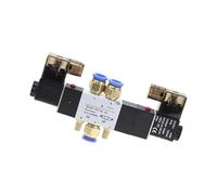 4V220-08 5 Way 2 Position 1/4" Air Pneumatic Solenoid Valve DC12V DC24V AC110V AC220V with 4mm 6mm 8mm 10mm 12mm Fitting MQXFCZUX(PC 10mm Fittings,DC12V)