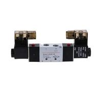 4V220-08 Air Pneumatic Solenoid Valve 5 Way 2 Position 1/4" Aluminum Alloy Internal E 12VDC 24VDC 110VAC 220VAC 0.15-0.8Mpa(PC 6mm Fittings,DC12V)