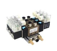 4V220-08 DC24V 12V AC220V AC110V Válvula Solenoide Cuádruple De 2 Posiciones Y 5 Vías, Base De Aluminio, Juego De Silenciadores, 3, 4, 5 Y 6 Estaciones(10 Stations)