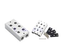 4V220 3V220 Valves Air Exhaust Manifold 200M-6F/7F/8F/9F/10F Pneumatic Plate Solenoid Valve Base With Gaskets Screws Fittings(200M-8F,For 3V)