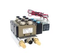 4V310-10 DC24V 12V AC220V AC110V Válvula solenoide de 2 posiciones y 5 vías, cuatro, base aluminio, accesorios, juego silenciador, 3, 4, 6(DC12V 6mm fittings)