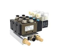 4V310-10 DC24V 12V AC220V AC110V Válvula solenoide de 2 posiciones y 5 vías, cuatro, base aluminio, accesorios, juego silenciador, 3, 4, 6(DC12V 8mm fittings)