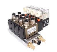 4V410-15 DC24V 12V 2 Positions 5 Way Quadruple Solenoid Valve Aluminum Base Fitting Mufflers Set 3 4 5 6 Stations AC220V AC110V(DC24V 8mm fittings,8 Stations)
