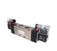 4V420-15 Pneumatic Flow Adjust Solenoid Valve 5 Way 2 Position Electric Magnetic Valve DC12V DC24V AC110V AC220 380V(With 6mm,4V420-15 AC110V)