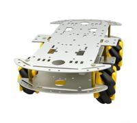 4WD para mecanum Robot Chassis Kit Aluminum 25.5cm 4WD para mecanum | Double-layer aluminum, 25.5x15cm size, 603g weight, high strength, long-term durability