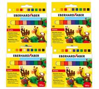 4x 10 Unidades=40 Eberhard Faber Masa Plastilin-Knete Luminoso Blanda Colores