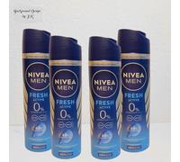 4x 150ml Nivea Men Fresh Activo 48h Desodorante Protección Spray Sin Aluminio