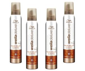 4x 200Ml Wella Deluxe Sueño Ondas Y Rizos Espuma Fijadora Fuerte Hasta 24H