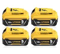 4X 5000mAh Batería de Repuesto para Dewalt Batería 18V DCB184 DCB182 DCB181 DCB180 DCB201 DCB200 DCB204 con indicador LED