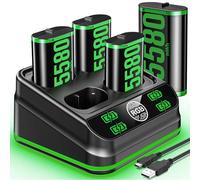 4X 5580mAh Cargador de Batería Mando Xbox, Estación Carga Batería Xbox, Compatible con Xbox One/Xbox Series X|S, 2,5H de rápido Cargador de Baterias Xbox, Accesorios Xbox