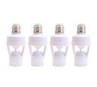 4X Ac 110-220V 360 Grados Sensor de Movimiento de Inducción Pir Ir Humano Infrarrojo Base del Interruptor del Zócalo del Enchufe E27 LED Soporte de