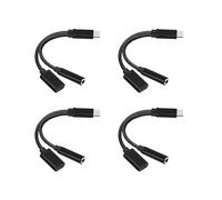 4X Adaptador de Audio de Carga Tipo C A 3,5 mm 2 en 1 USB C Divisor Auriculares Cable de Audio AUX para Divisor de TeléFono Inteligente