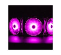 4X Apertura del Ventilador de Enfriamiento de 12Cm Interior y Exterior LED Rosa Claro Silencioso Ventilador de Enfriamiento RGB para Computadora de