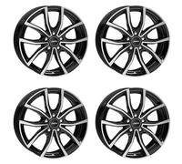 4x Autec Llantas VIDRON 7.5x18 ET39 5x112 Negro pulido compatible con Audi A4 S4 A6 A7
