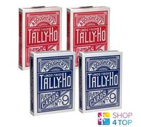 4x Baraja De Cartas BICYCLE Tally-Ho Circle Rojo Y Azul
