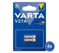4X Batería A27 Varta Especial V27A Alcalina 3742247 Azul Metalizado