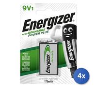 4X Batería Energizer Recargable 9 V