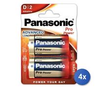 4X Baterías De Marca Panasonic Modelo LR20/D Alcalinas