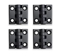 4x bisagras de plástico 50x50 mm negras, bisagras de poliamida no desmontables, resistentes al agua y al desgaste, ideales para puertas, muebles, cajas, carpintería, jardín y proyectos de bricolaje