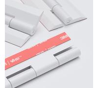 4x Blanco Bisagras de piano: no se requiere pegamento, Autoadhesivas. Autoadhesivas. Plástico Blanco Acrílico 150mm