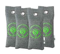 4x Bolsas Antiodor Zapatos - Carbón Activo Natural 4x75g - Elimina Olores Fuertes y Humedad - Desodorante Reutilizable para Calzado Deportivo Trabajo Casa Viajes - Sin Perfume
