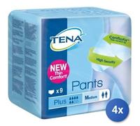 4x Bundle Tena Pants Plus Medio X9 CM 80/110 Adultos