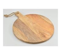 4x BURI Tabla De Servicio Redonda De Madera Con Asa Para Cortar En La Cocina