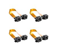 4X Cable Plano Cat5 RJ45 con Conector F Hembra para Red e Internet, Cable de Puente para Puerta/Ventana de Casa o Coche, 30 cm.