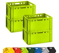 4x Caja de Carne E3 Fleischerkiste Apilable Caja Euro Almacenamiento 60x40x30 CM