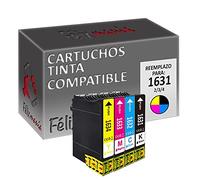 4X Cartucho de Tinta Compatible 16XL para Epson T1631/2/3/4 15ml Colorores T8 Felixmania®