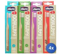 4X Chicco Cepillo De Dientes Junior Bamboo 3 Años Hecho En Italia