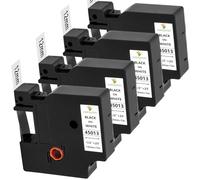 4x Cinta de Etiquetas Yuanqimm 45013 S0720530 Compatible para Dymo D1 12mm x 7m Negro sobre Blanco Label Tape para LabelManager 160 280 210D 360D 420P 500TS PNP LabelPoint 150 250 LabelWriter 450 DUO