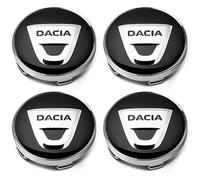 4X Coche Tapas Centrales Llantas para Dacia Duster Logan Dokker Lodgy, Tapacubos Rim Hub Caps Cubo Rueda Buje Impermeable Robusto Resistente ArañAzos Accesorios,Black-56mm