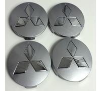 4X Coche Tapas Centrales Llantas para Mitsubishi ASX Ralliart Outlander Lancer Pajero 80mm, Tapacubos Rim Hub Caps Cubo Rueda Buje Impermeable Robusto Resistente ArañAzos Accesorios