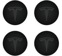 4X Coche Tapas Centrales Llantas para Tesla Model Y Model 3, Tapacubos Rim Hub Caps Cubo Rueda Buje Impermeable Robusto Resistente ArañAzos Accesorios,Black