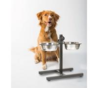 4X Comedero Doble Ajustable 2X1600ML Acero Inoxidable Comedero Para Perros