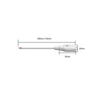 4X Detector de Alarma de Fuga de Agua con Sensor Cableado, Cable de 1 Metro, Sonda de Sensor de Nivel de Agua, Postes Metálicos Dobles