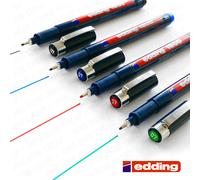4X Edding 1800 Dibujo Pluma Pigmento Forro Fineliner 0.7mm Negro, Azul, Rojo,