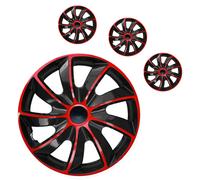 4X Embellecedores 16" Para Discos 16 Pulgadas Rojo / Nuevo Negro Quad Lote De 4