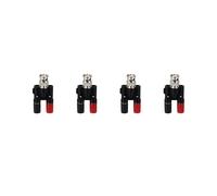 4X Enchufe BNC Conector Divisor de Enchufe Banana de 4 mm Enchufe Macho BNC A 2 x 4 mm Adaptador de Enchufe Hembra Tipo Banana