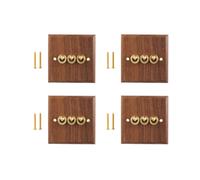 4X Enchufe de Interruptor de Luz de Estilo Industrial Americano Retro, Placa de Interruptor de Palanca de LatóN de Madera Maciza, Interruptor de